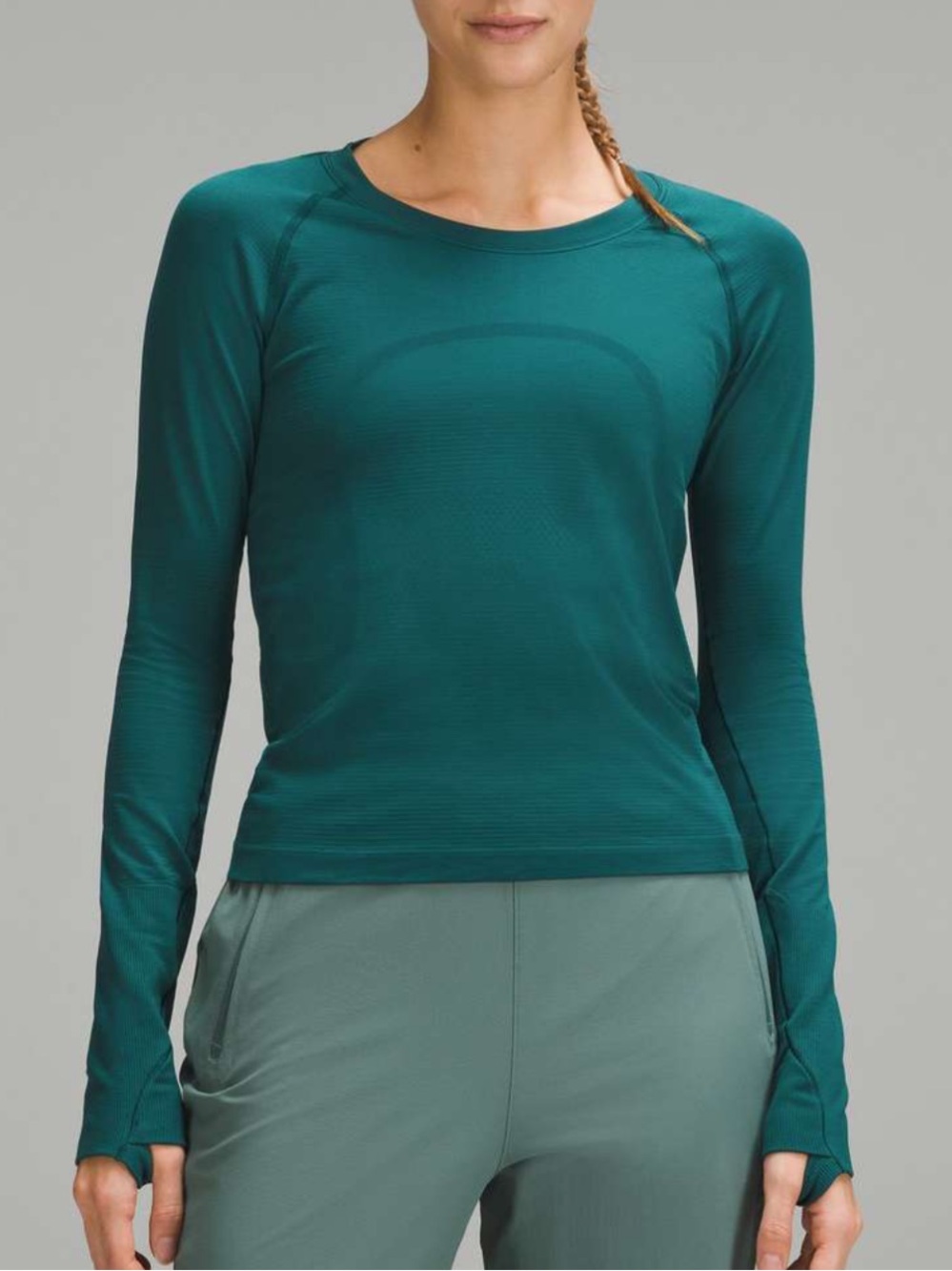 Lululemon Swiftly Tech Long Sleeve Shirt 2.0 Race Length Storm Teal Green Size 4